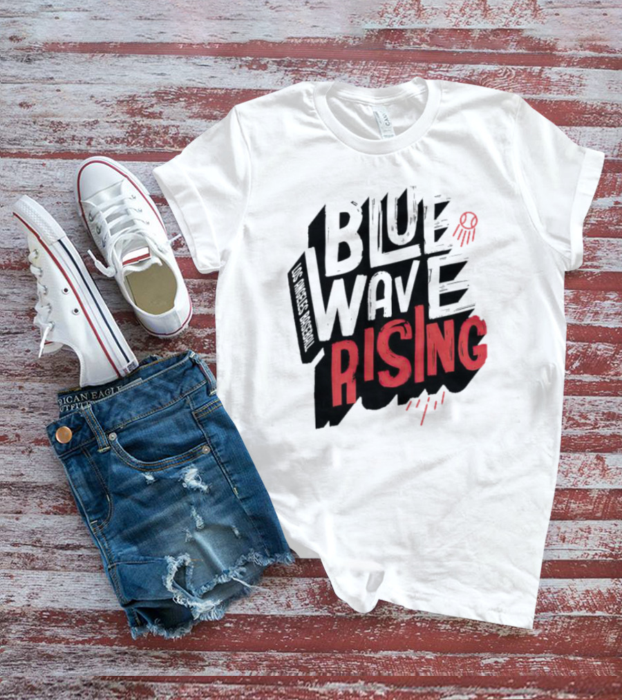 Los Angeles Baseball Blue Wave Rising T-Shirt