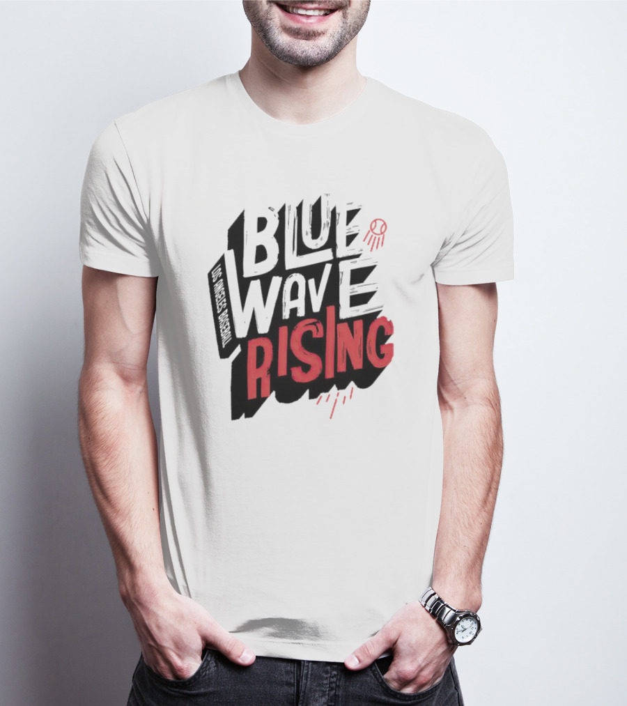 Los Angeles Baseball Blue Wave Rising T-Shirt