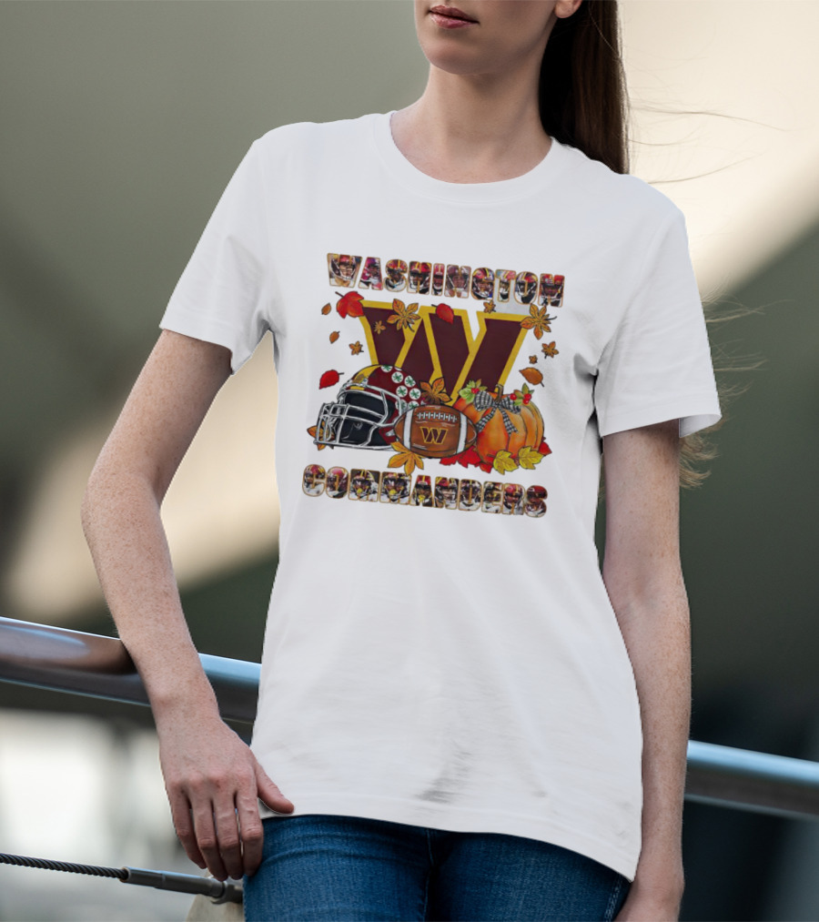 Washington Commanders Fall Helmet Football Pumpkin T-Shirt