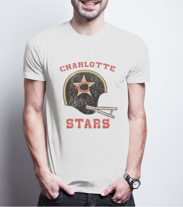 Charlotte Stars Football Helmet T-Shirt