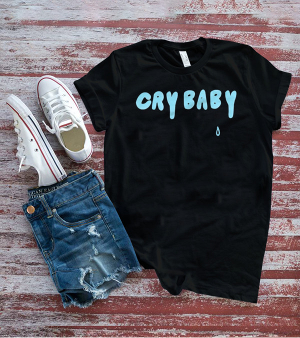Renee Rapp Cry Baby Blue Text With Teardrop T-Shirt