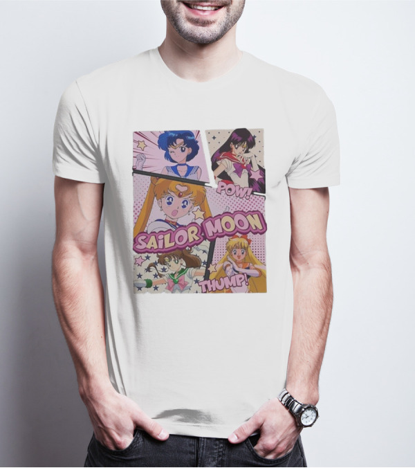 Sailor Moon Pow Thump Vintage Style With Sailor Moon Characters T-Shirt