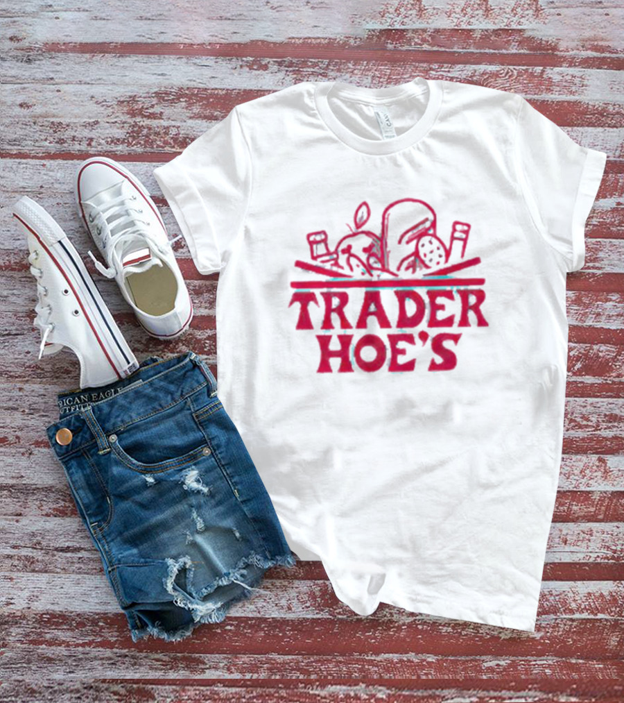 Trader Hoe’s Logo With Red Sketch Apparent Iconography T-Shirt