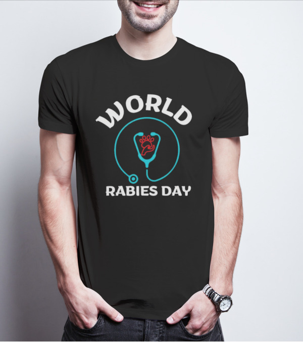 World Rabies Day Stethoscope Pawprint T-Shirt