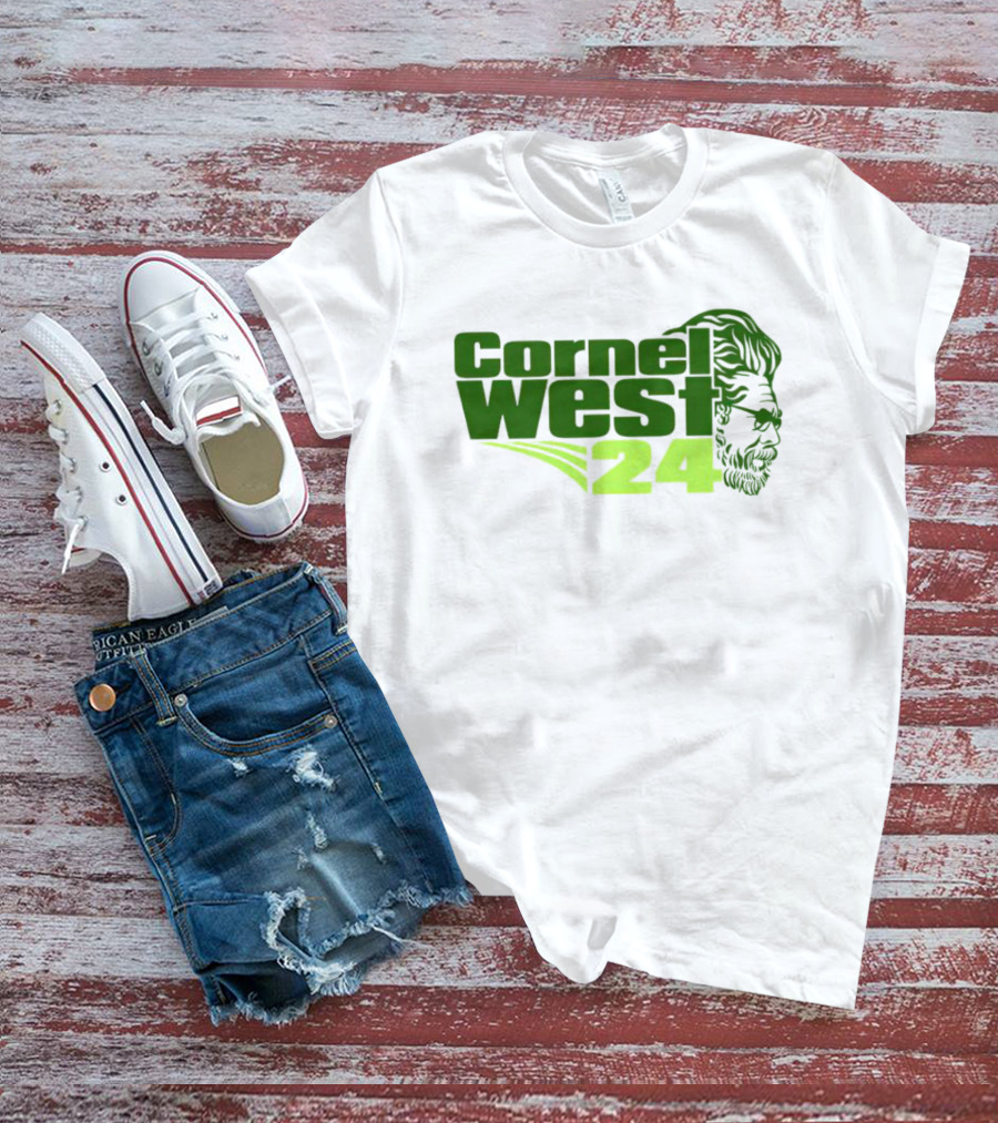 Cornel West 24 Bust Portrait In Green T-Shirt