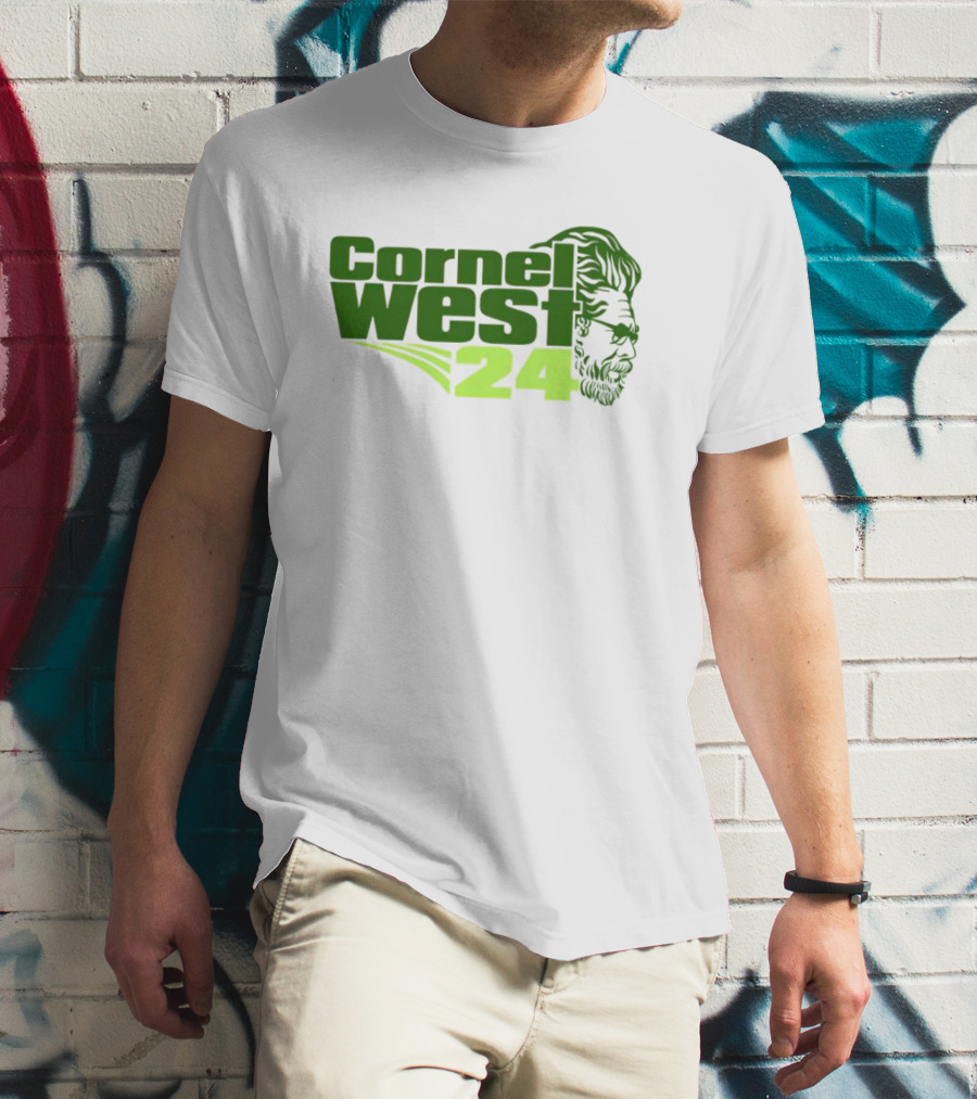 Cornel West 24 Bust Portrait In Green T-Shirt