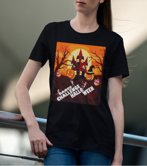 Dance Challenge Halloween Pumpkin Haunted House Spooky Night T-Shirt