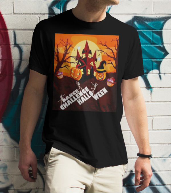 Dance Challenge Halloween Pumpkin Haunted House Spooky Night T-Shirt