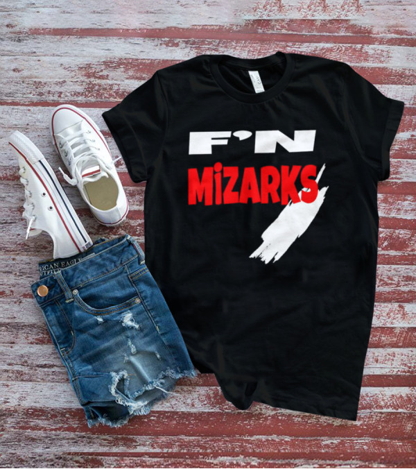 F'N Mizarks Bold Red And White Text With Brushstroke T-Shirt