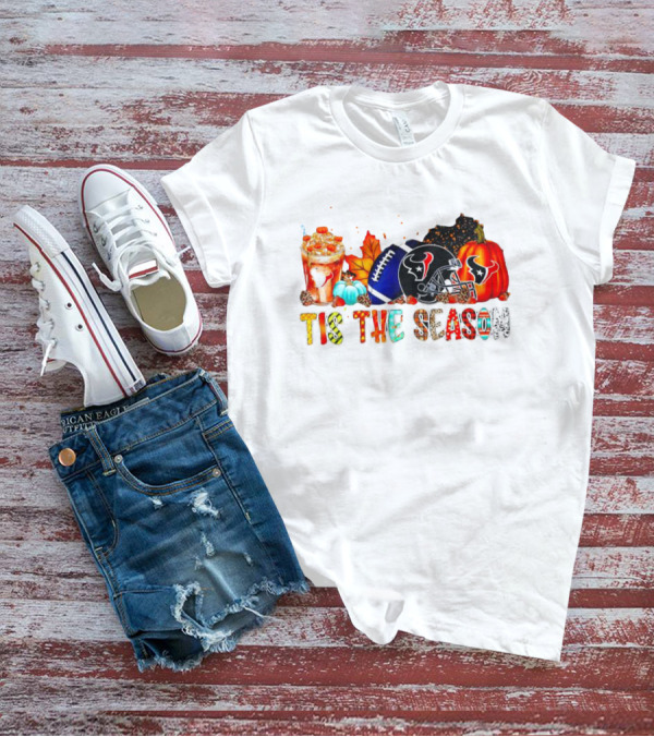 Houston Texans Tis The Season Halloween Football Pumpkins Fall Decor T-Shirt