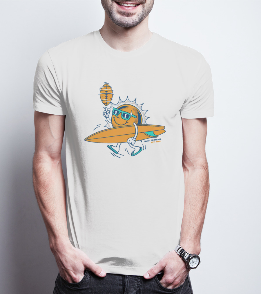 MiamI Football Sun Surfboard Est. 1926 T-Shirt