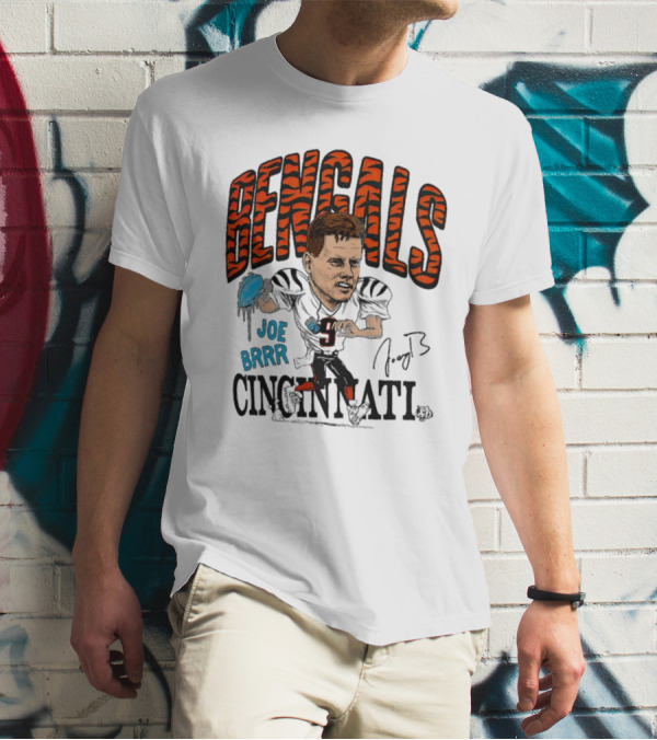 Bengals Joe Burrow Caricature Joe Brrr Cincinnati T-Shirt