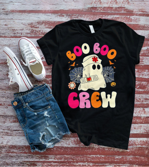 Groovy Boo Boo Crew Funny Nurse Ghost Halloween T-Shirt