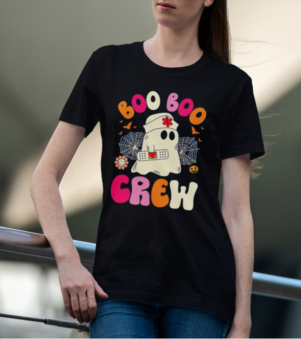 Groovy Boo Boo Crew Funny Nurse Ghost Halloween T-Shirt