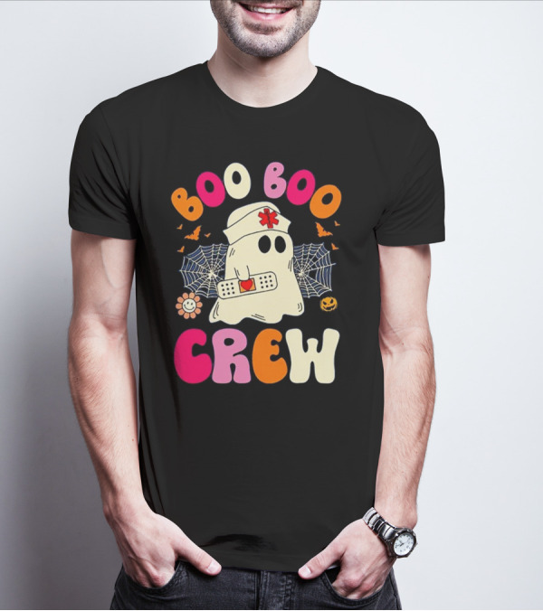 Groovy Boo Boo Crew Funny Nurse Ghost Halloween T-Shirt