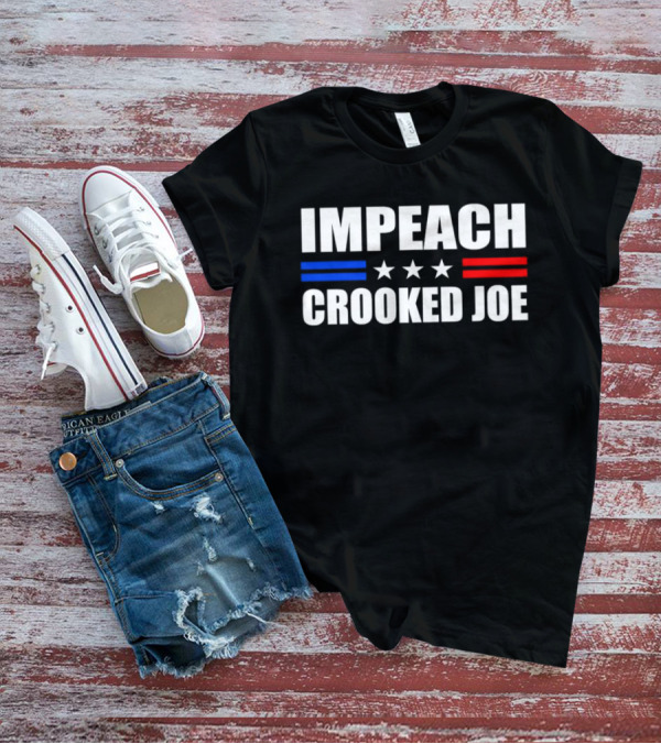IMPEACH CROOKED JOE Stars Red And Blue Bars Political T-Shirt