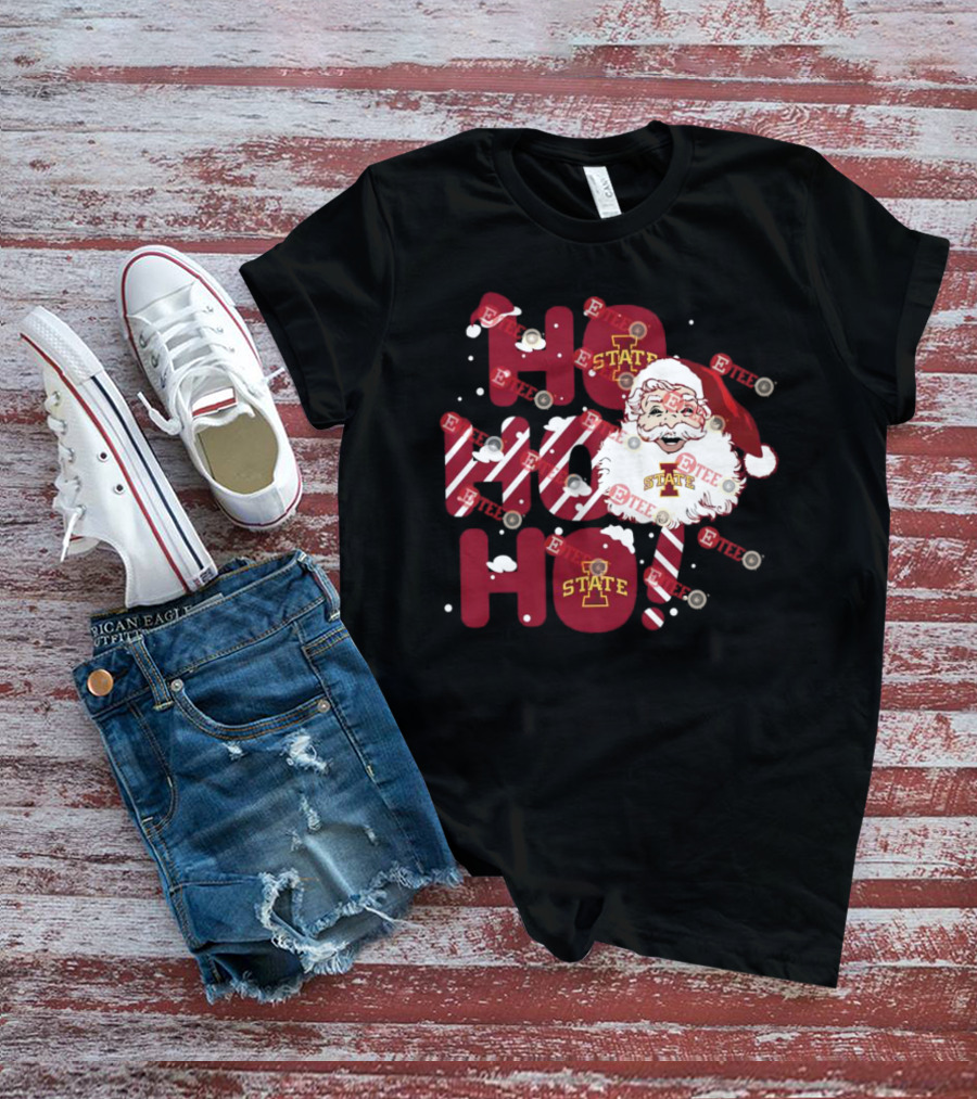 Iowa State Cyclones Santa Claus Ho Ho Ho Christmas T-Shirt