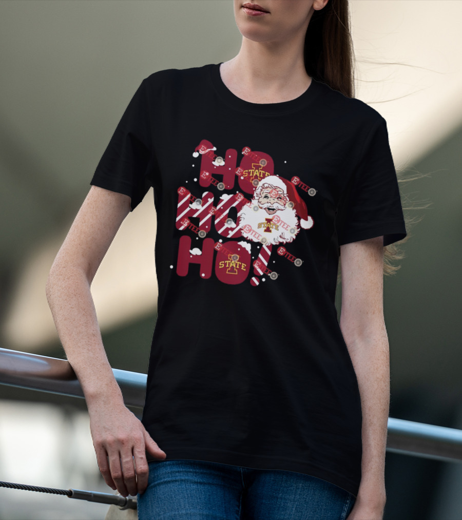 Iowa State Cyclones Santa Claus Ho Ho Ho Christmas T-Shirt