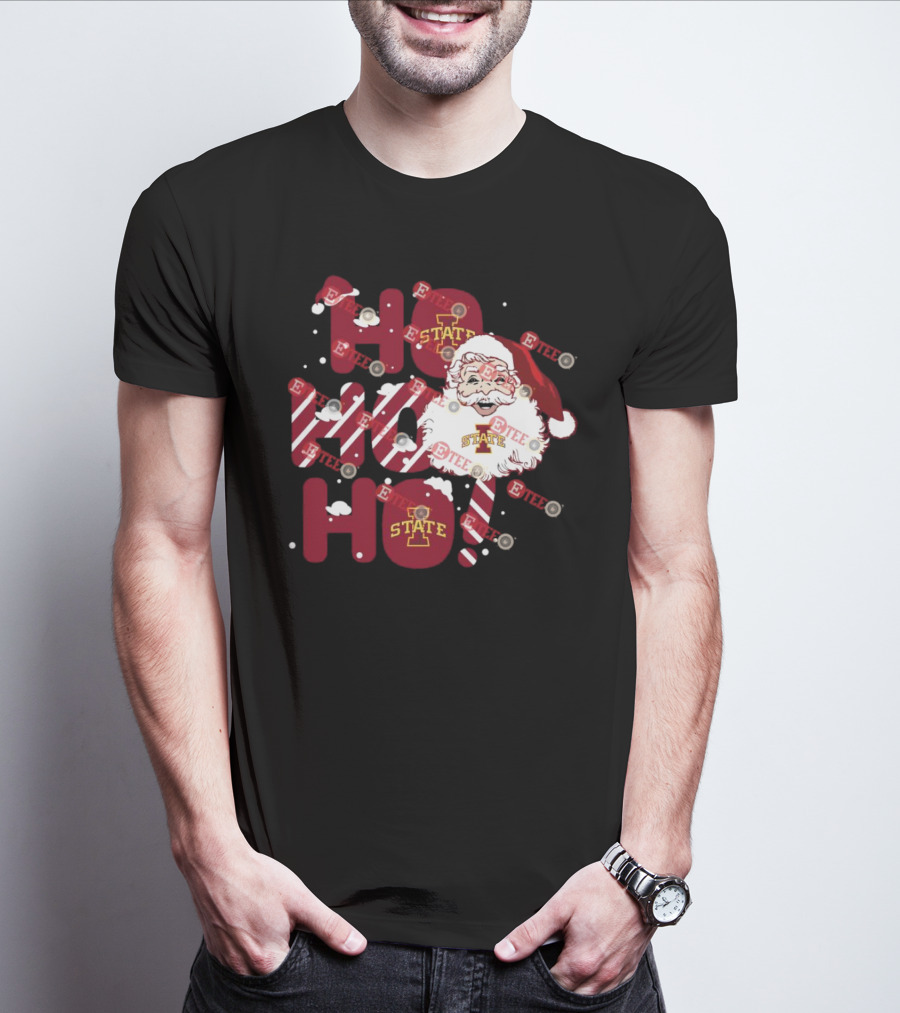 Iowa State Cyclones Santa Claus Ho Ho Ho Christmas T-Shirt