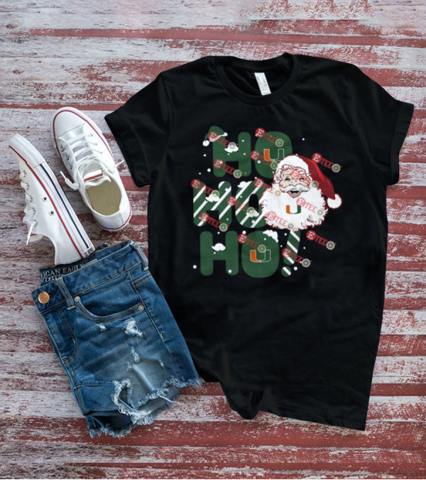 Ho Ho Ho Miami Hurricanes Santa Claus Christmas T-Shirt