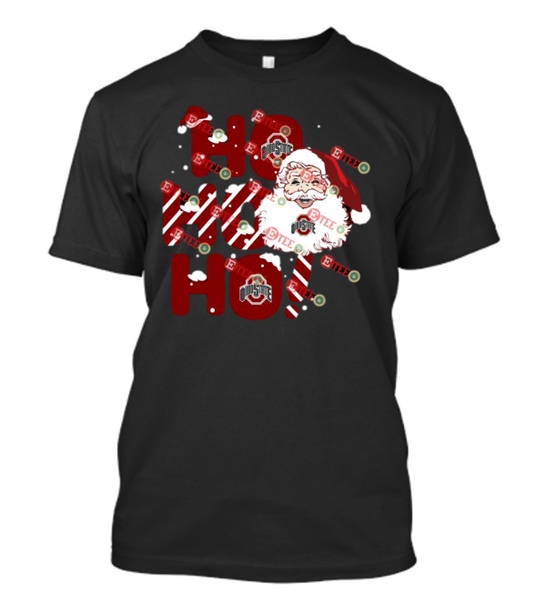 Ohio State Buckeyes Santa Claus Ho Ho Ho Christmas Holiday Spirit T-Shirt