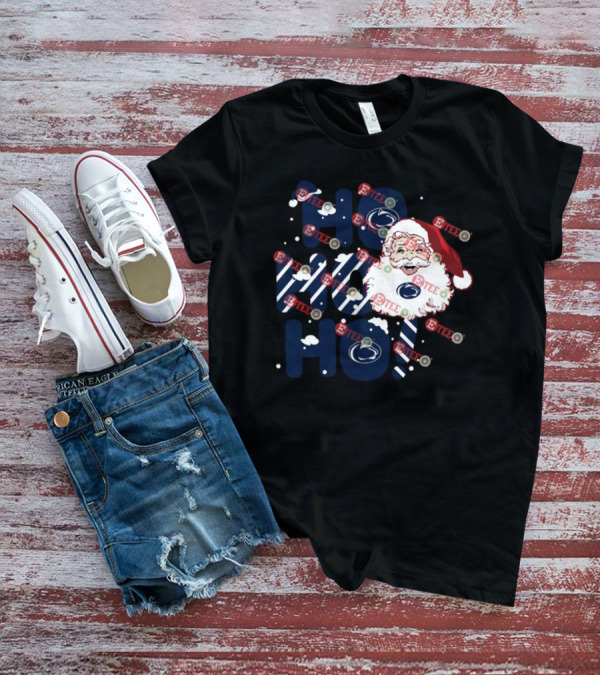 Penn State Nittany Lions Santa Claus Ho Ho Ho Christmas Snowflakes T-Shirt
