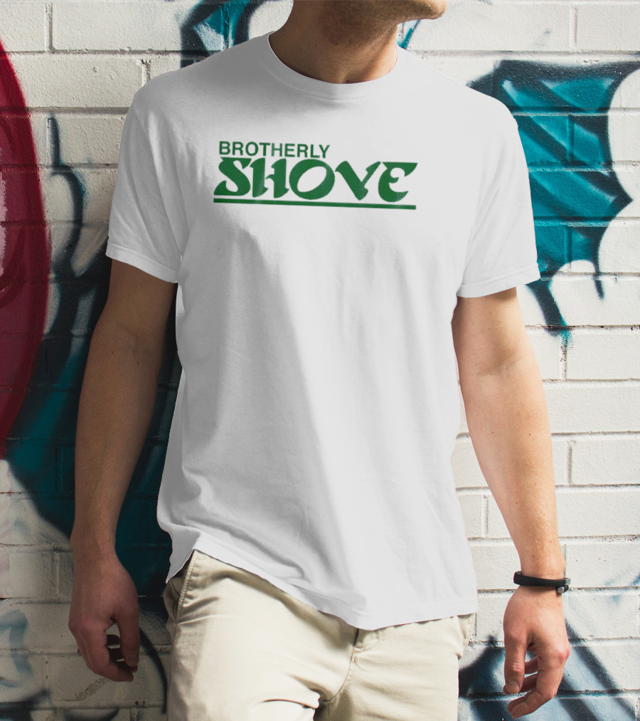 Philadelphia Football Brotherly Shove Green Text T-Shirt