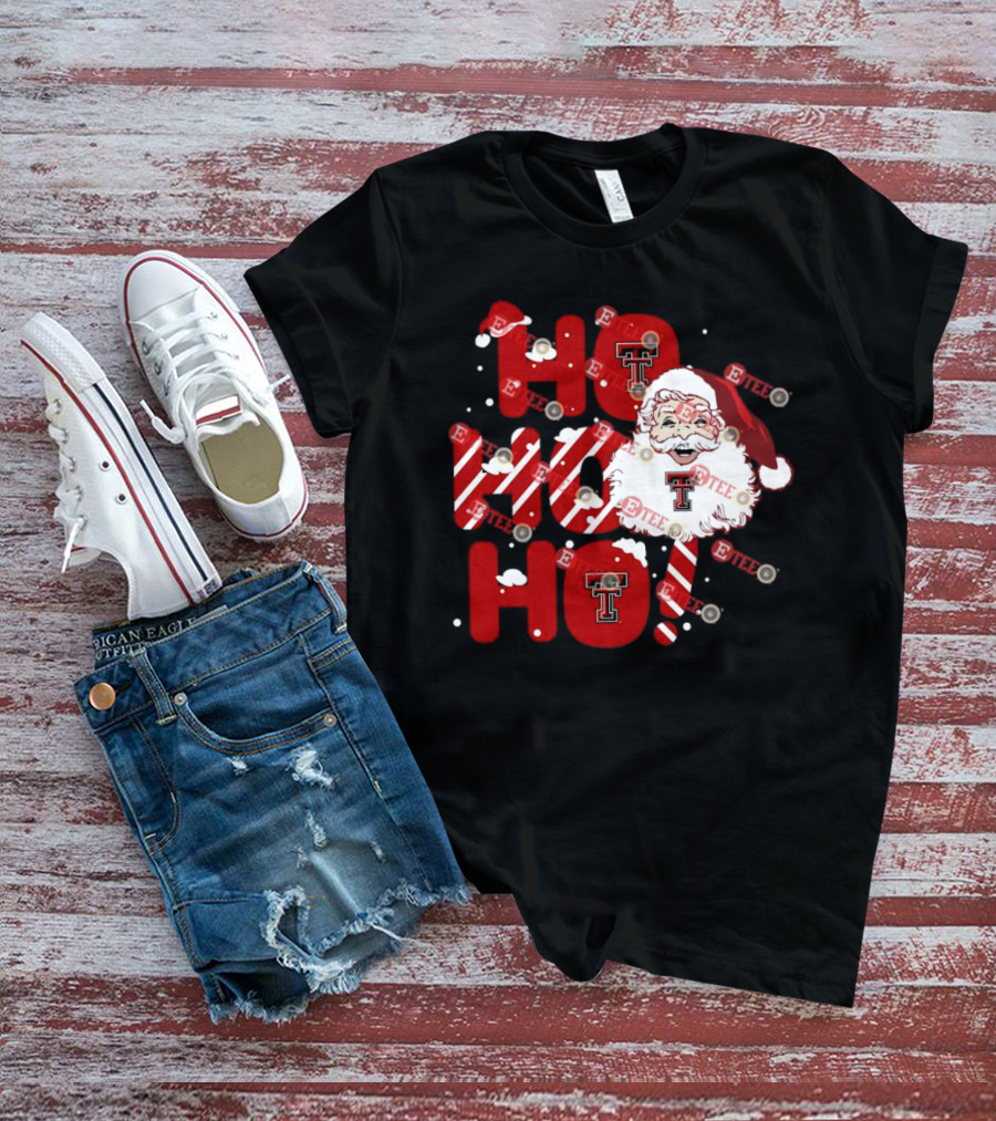 Texas Tech Red Raiders Santa Ho Ho Ho Christmas T-Shirt
