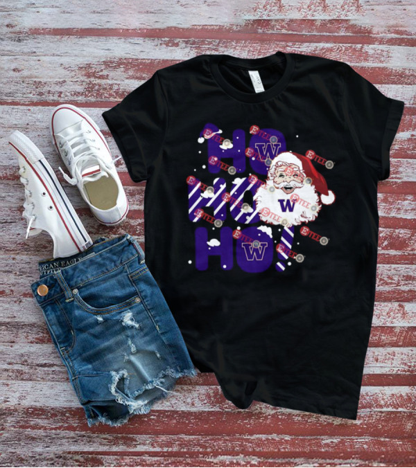 Washington Huskies Ho Ho Ho Santa Claus Christmas T-Shirt