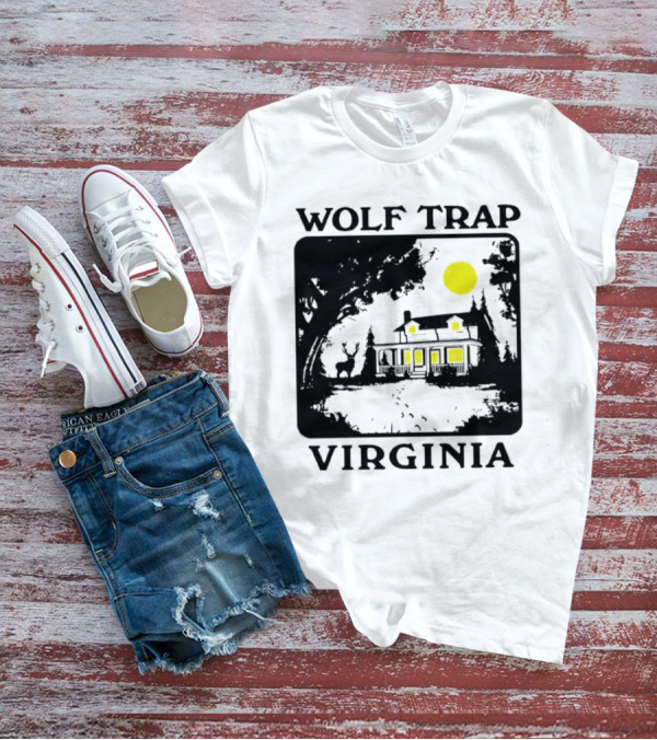 Wolf Trap Virginia Night Scene With Cabin And Deer T-Shirt