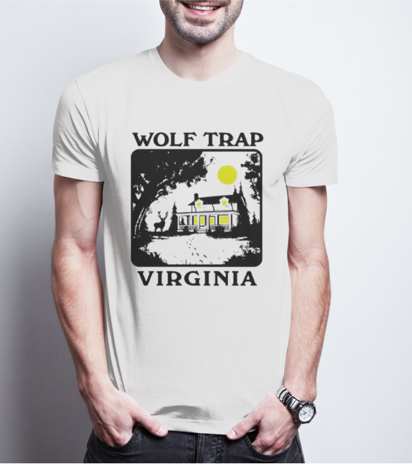 Wolf Trap Virginia Night Scene With Cabin And Deer T-Shirt
