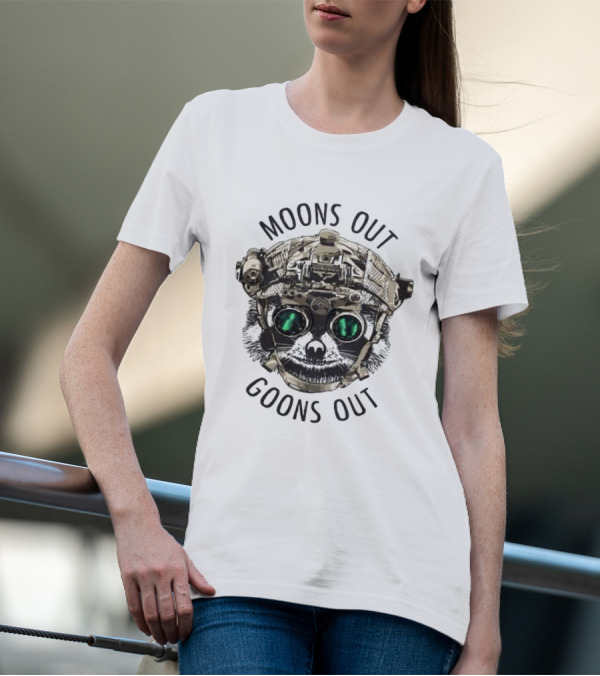 Moons Out Goons Out Raccoon With Tactical Gear T-Shirt