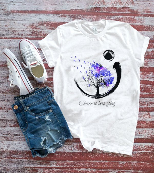 Choose To Keep Going Enso Tree With Splatter Art And Circle T-Shirt