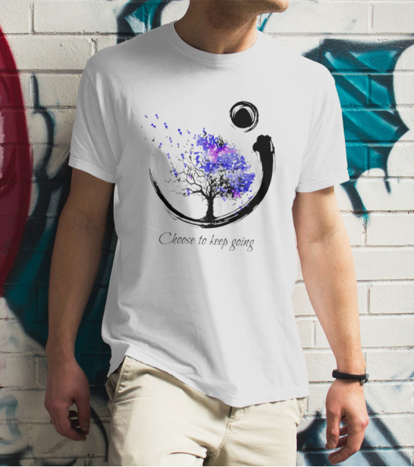Choose To Keep Going Enso Tree With Splatter Art And Circle T-Shirt
