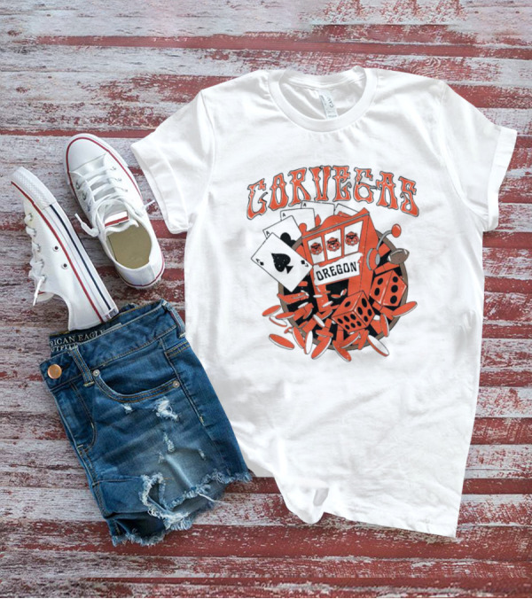 Corvegas Oregon OS Slot Machine Dice Cards Football Elements T-Shirt