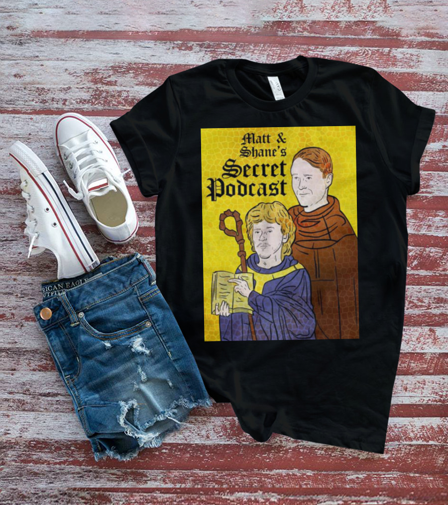 Matt And Shane's Secret Podcast Saintly Figures Mosaic T-Shirt