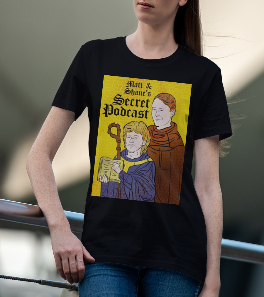 Matt And Shane's Secret Podcast Saintly Figures Mosaic T-Shirt
