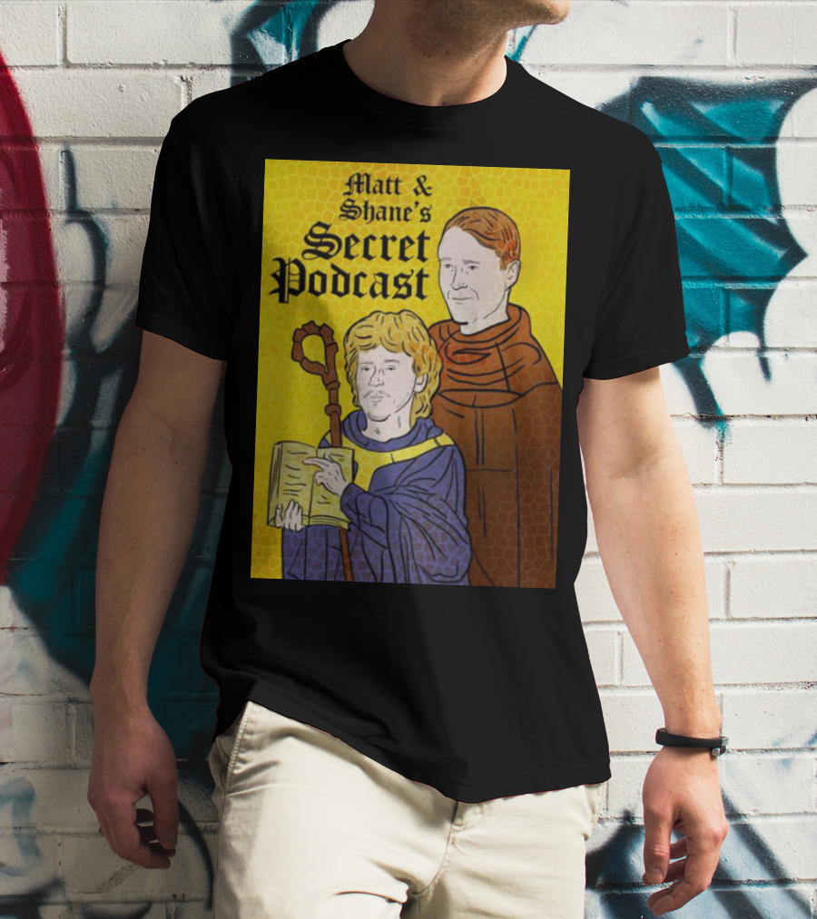 Matt And Shane's Secret Podcast Saintly Figures Mosaic T-Shirt