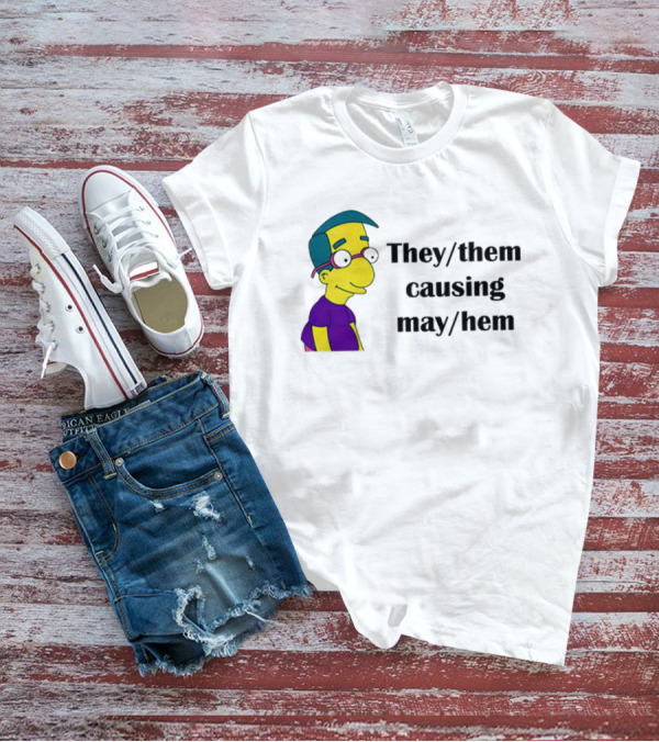 Milhouse Van Houten They/Them Causing Mayhem T-Shirt