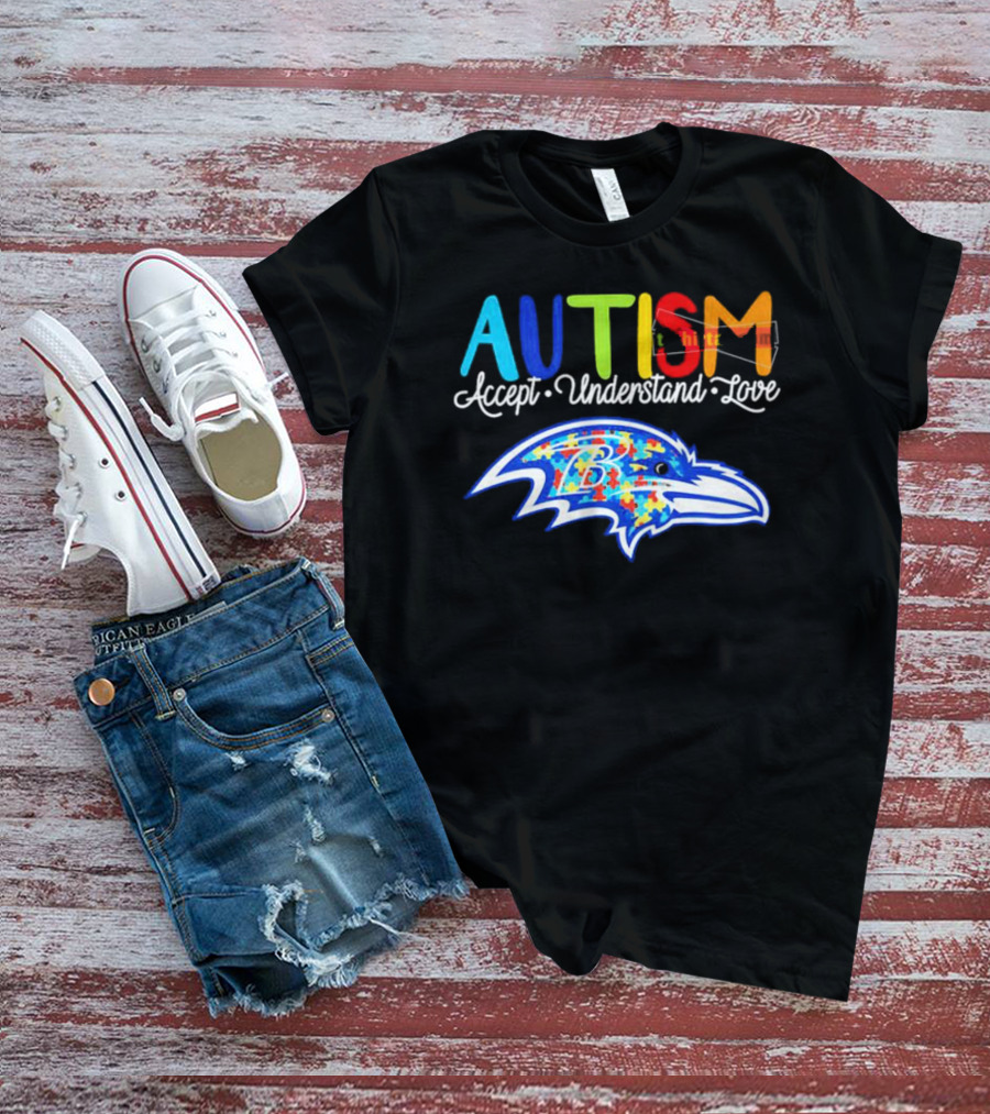 Baltimore Ravens NFL Autism Accept Understand Love Awareness T-Shirt