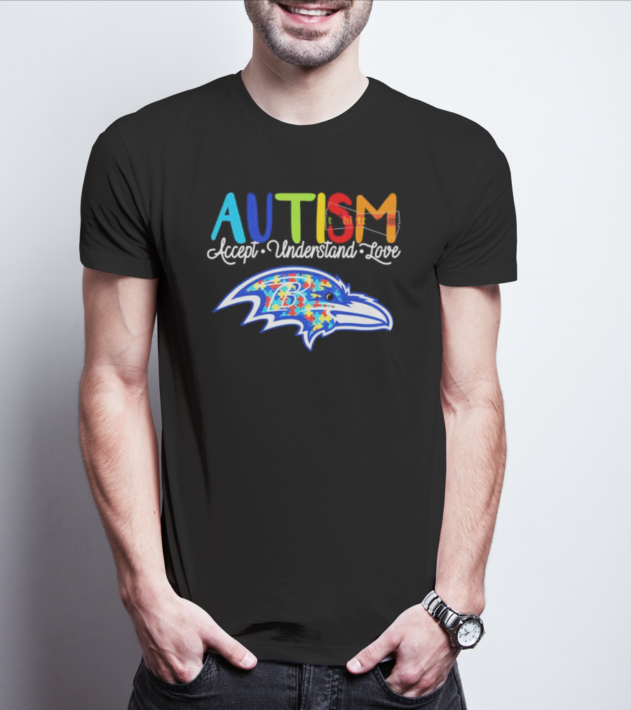 Baltimore Ravens NFL Autism Accept Understand Love Awareness T-Shirt
