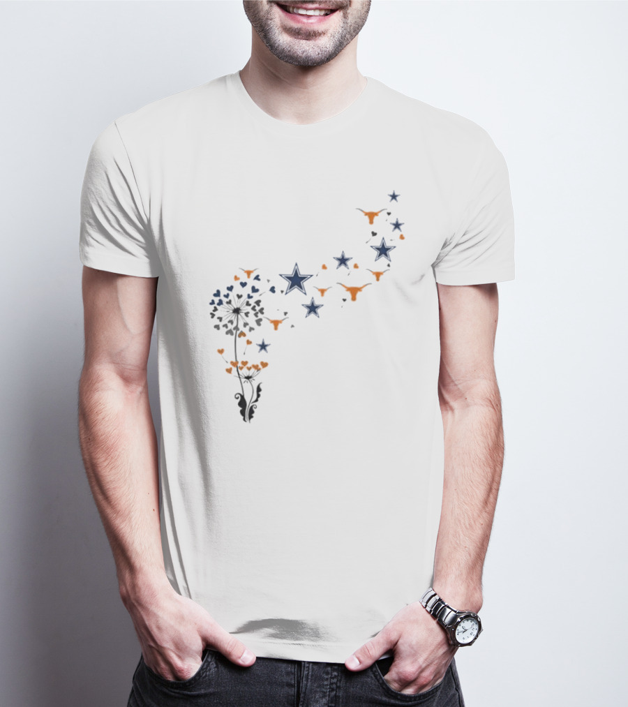 Dandelion Hearts Texas Longhorns Stars Dallas Cowboys T-Shirt