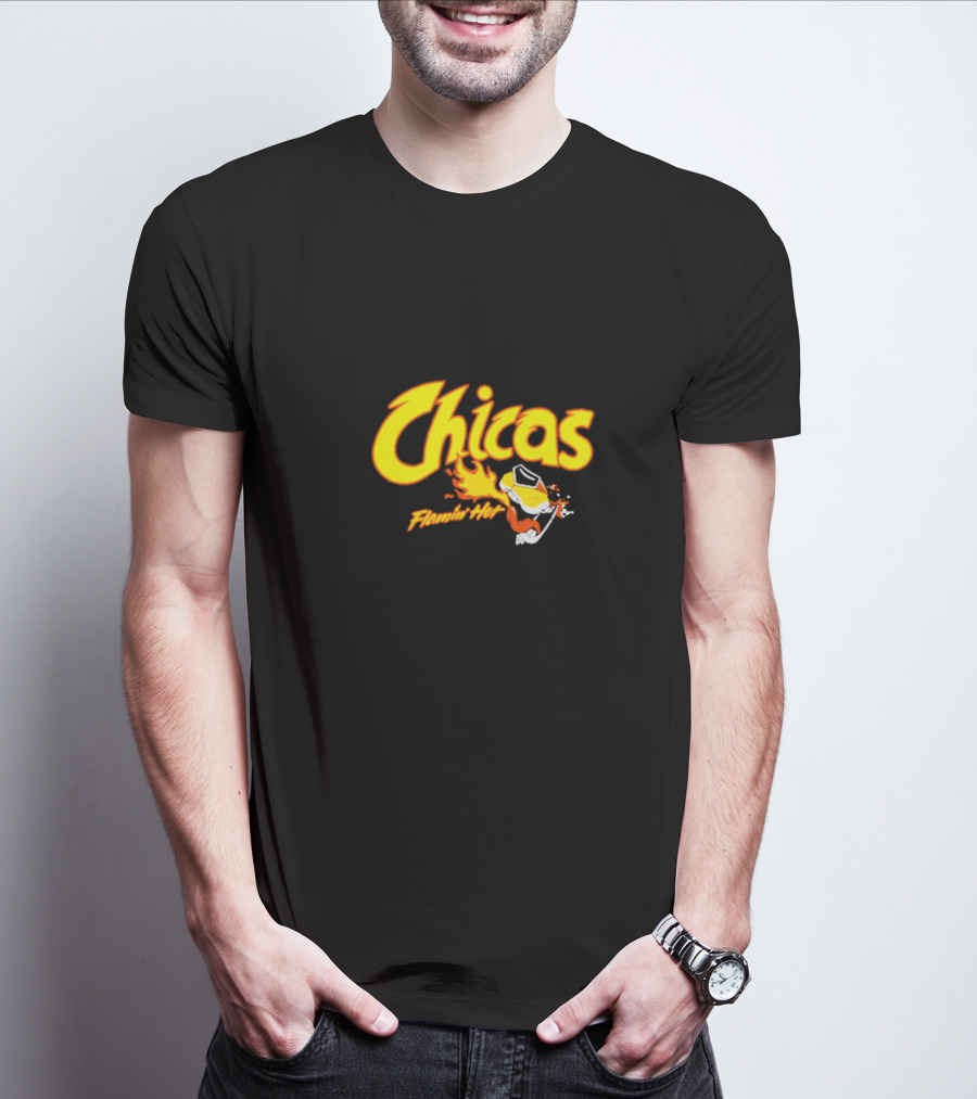 Chicas Flamin’ Hot Cheetos Cartoon Flame T-Shirt