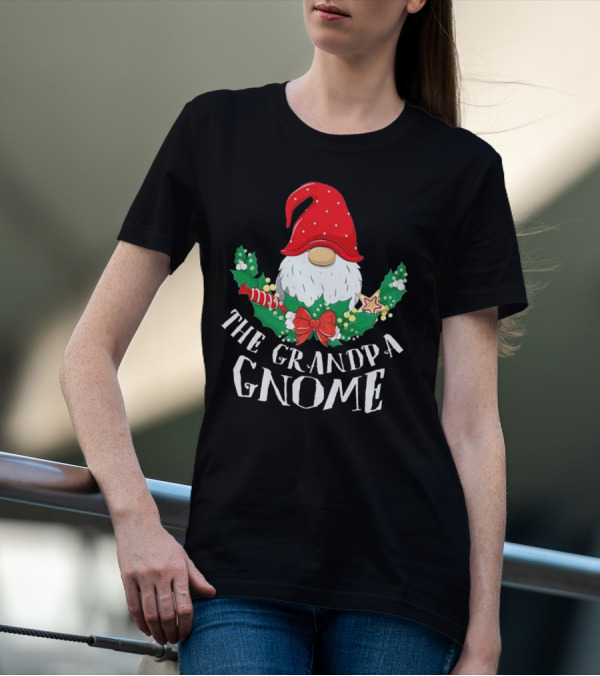 The Grandpa Gnome Funny Matching Family Christmas Party T-Shirt