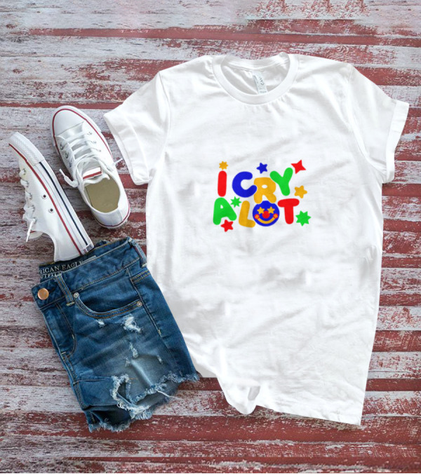 I Cry A Lot Clowncore Colorful Stars And Smiley Face T-Shirt