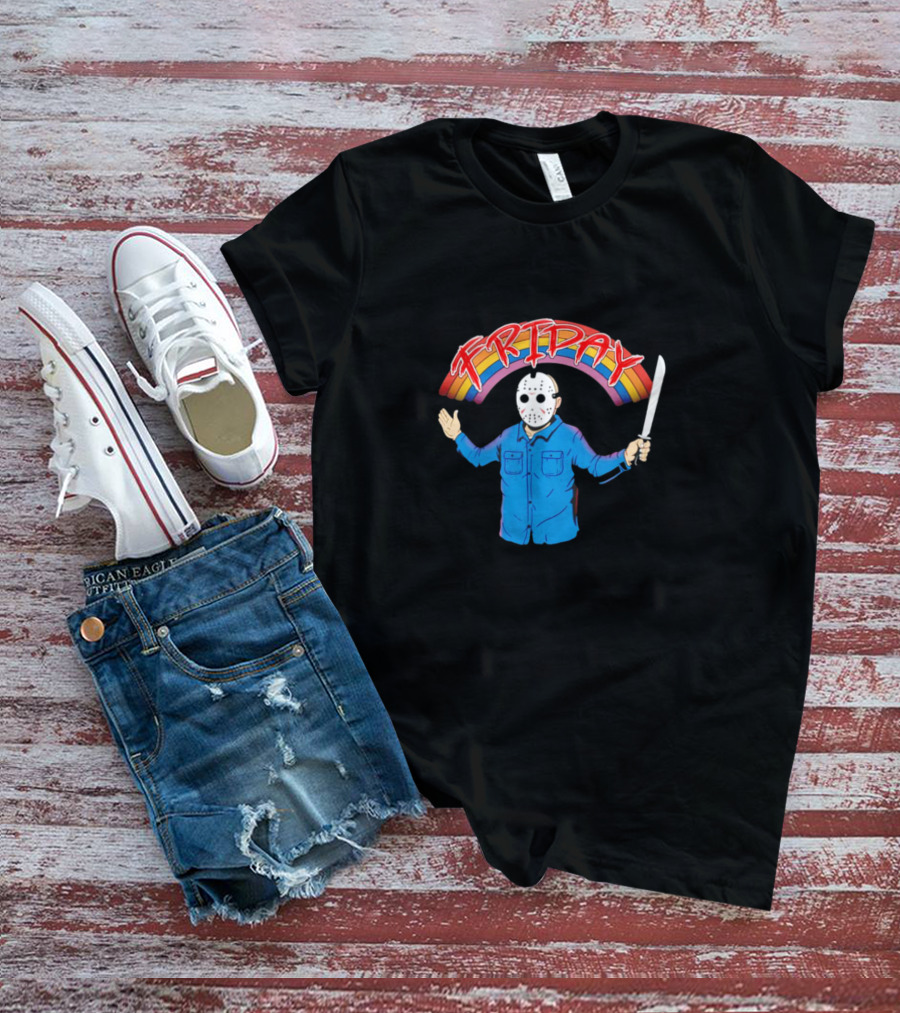Jason Voorhees Friday Rainbow Halloween Horror T-Shirt