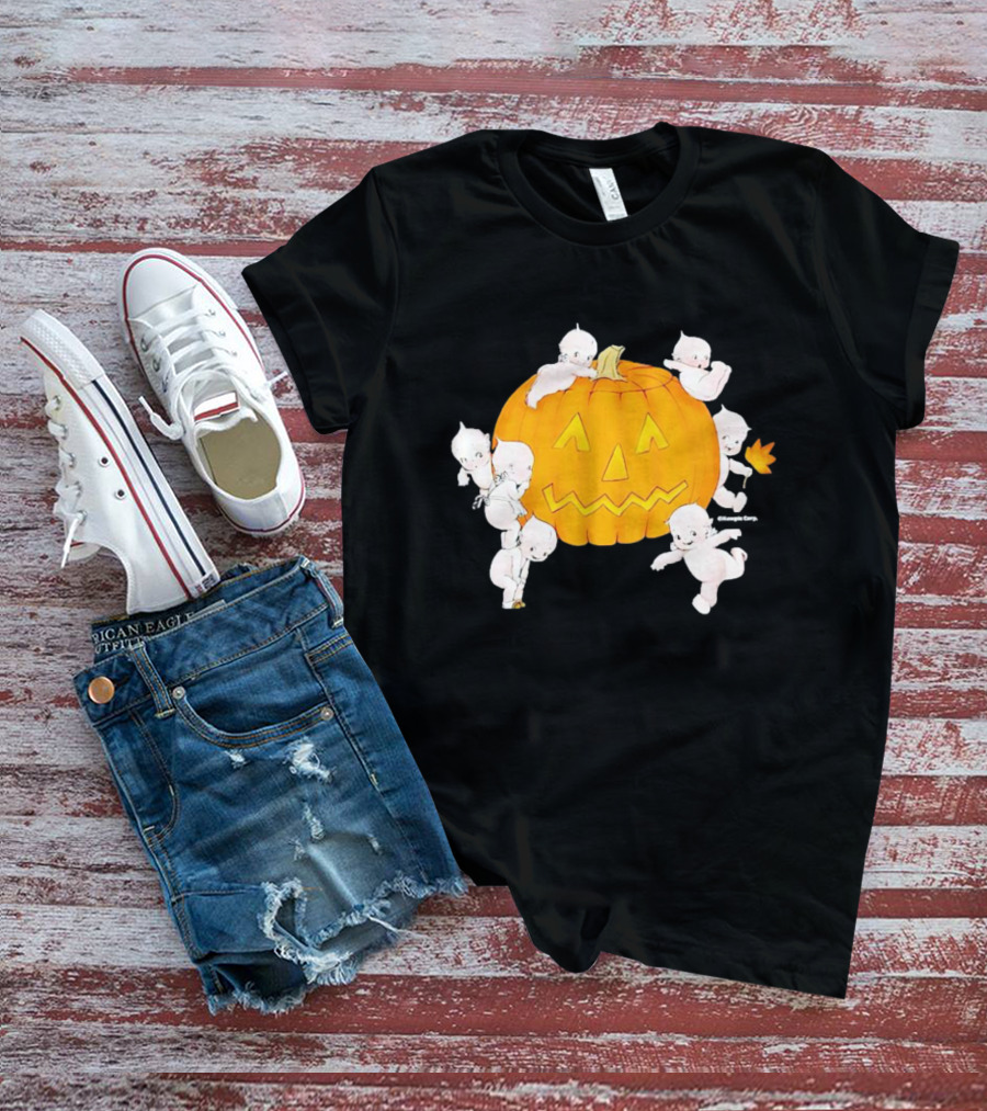 Just Peachy Halloween Kewpie Pumpkin Jack-O'-Lantern Playful Spirits T-Shirt