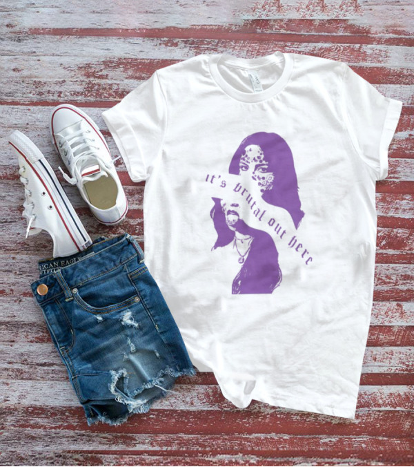 Olivia Rodrigo It's Brutal Out Here Purple Dual Image T-Shirt
