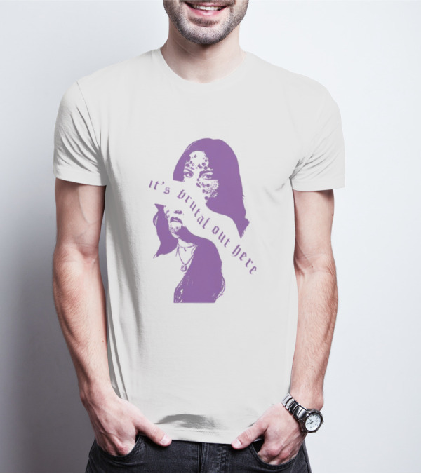 Olivia Rodrigo It's Brutal Out Here Purple Dual Image T-Shirt