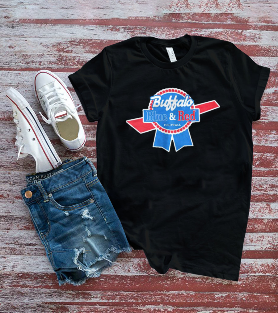 Buffalo Blue And Red Football Logo Emblem T-Shirt